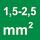Merketverrsnitt 1,5-2,5 mm²