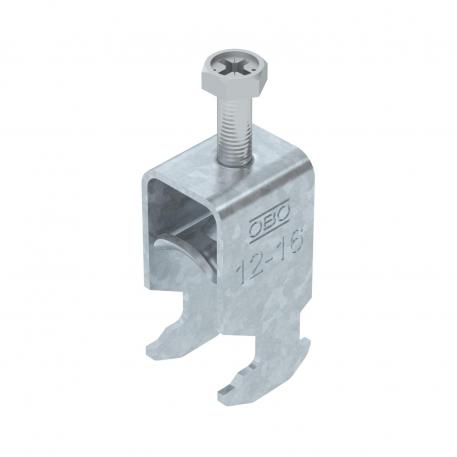 Bøyleklemme 2056 H-fot, enkel, med trykkbrakett av metall, FT 12 | 16 | 3