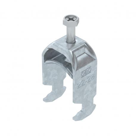 Bøyleklemme 2056 H-fot, enkel, med trykkbrakett av metall, FT 22 | 28 | 3