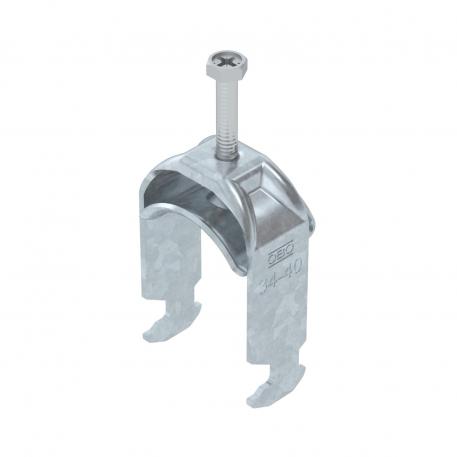 Bøyleklemme 2056 H-fot, enkel, med trykkbrakett av metall, FT 34 | 40 | 3