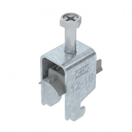 Bøyleklammer, 2056 N-fot, enkel, med trykkbrakett av plast, FT 12 | 16 | 3