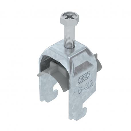 Bøyleklammer, 2056 N-fot, enkel, med trykkbrakett av plast, FT 16 | 22 | 3