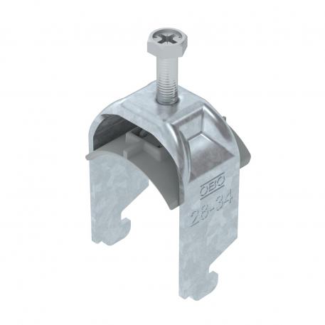 Bøyleklammer, 2056 N-fot, enkel, med trykkbrakett av plast, FT 28 | 34 | 3