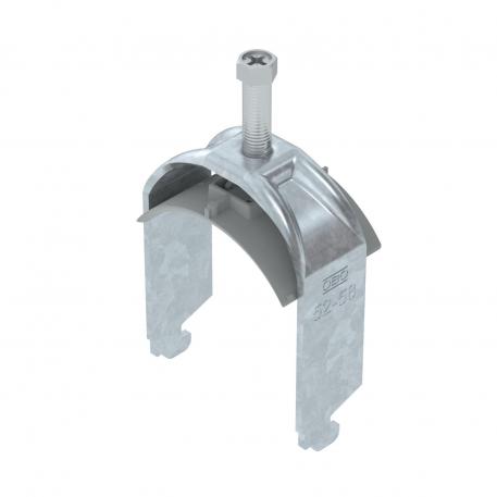 Bøyleklammer, 2056 N-fot, enkel, med trykkbrakett av plast, FT 52 | 58 | 5