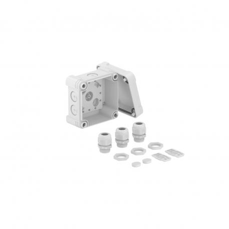 Koblingsboks X 01 med kabelmuffer 85x85x45 | 7 | IP67 | lysegrå; RAL 7035