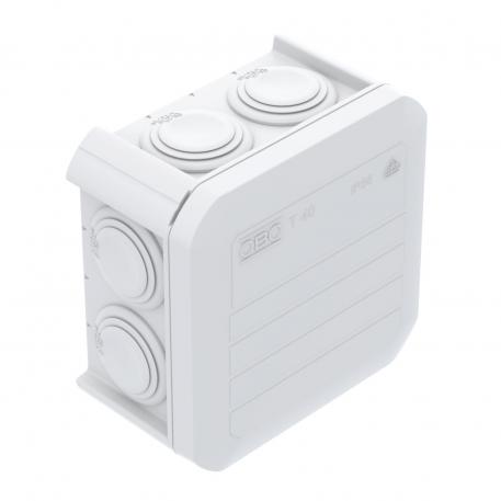 Kabelforgreningsboks T 40, innstikkstetning 77x77x46 | 7 | IP56 | ren hvit; RAL 9010