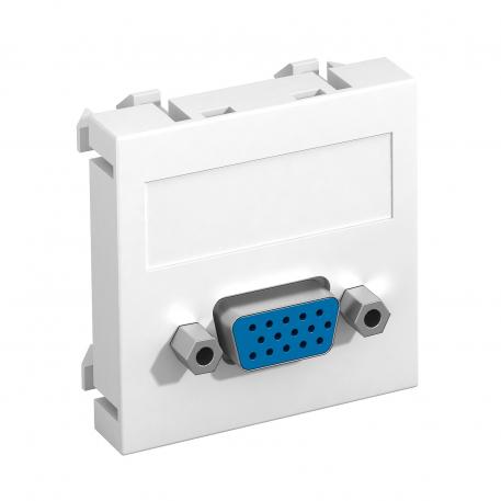 VGA-tilkobling, 1 modul, rett uttak, som skrukobling  |  | VGA | ren hvit; RAL 9010