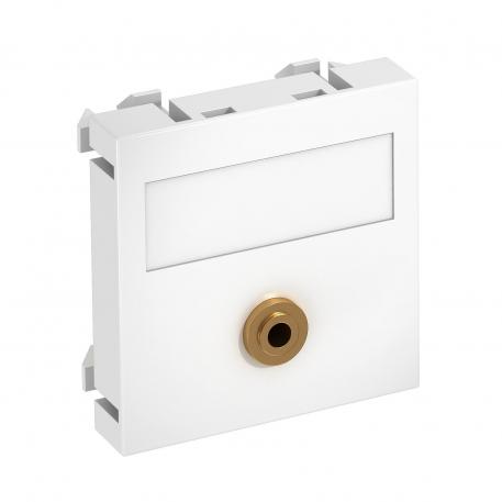 Mini-jack-tilkobling, 1 modul, rett uttak, som loddetilkobling  |  | Klinke | ren hvit; RAL 9010