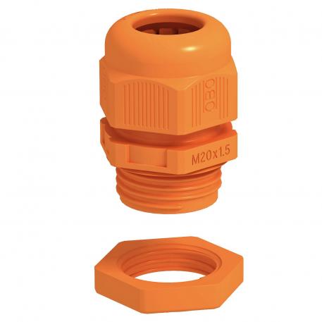 Kabelnippel med kontramutter i settet  |  | M20 x 1,5 | nei | oransje; RAL 2003